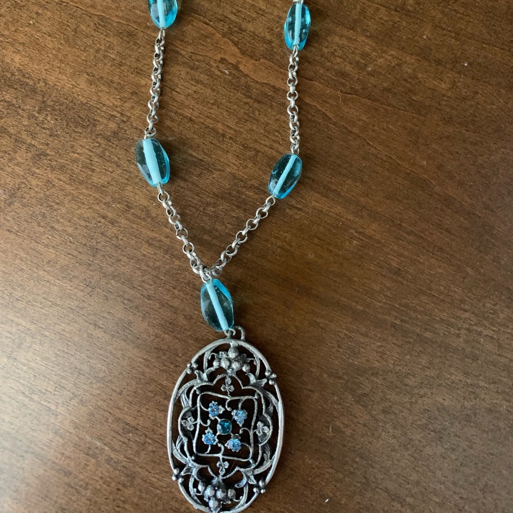 Blue casual necklace